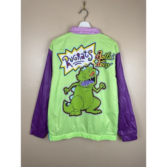 Vintage Nickelodeon Rugrats Windbreaker Jacket Size M Colorblock 90s Retro Style - Picture 6 of 16